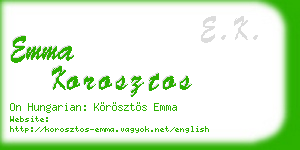 emma korosztos business card